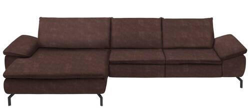 ECKSOFA Braun, Kastanienfarben Mikrofaser  - Kastanienfarben/Schwarz, Design, Textil/Metall (181/341cm) - Dieter Knoll