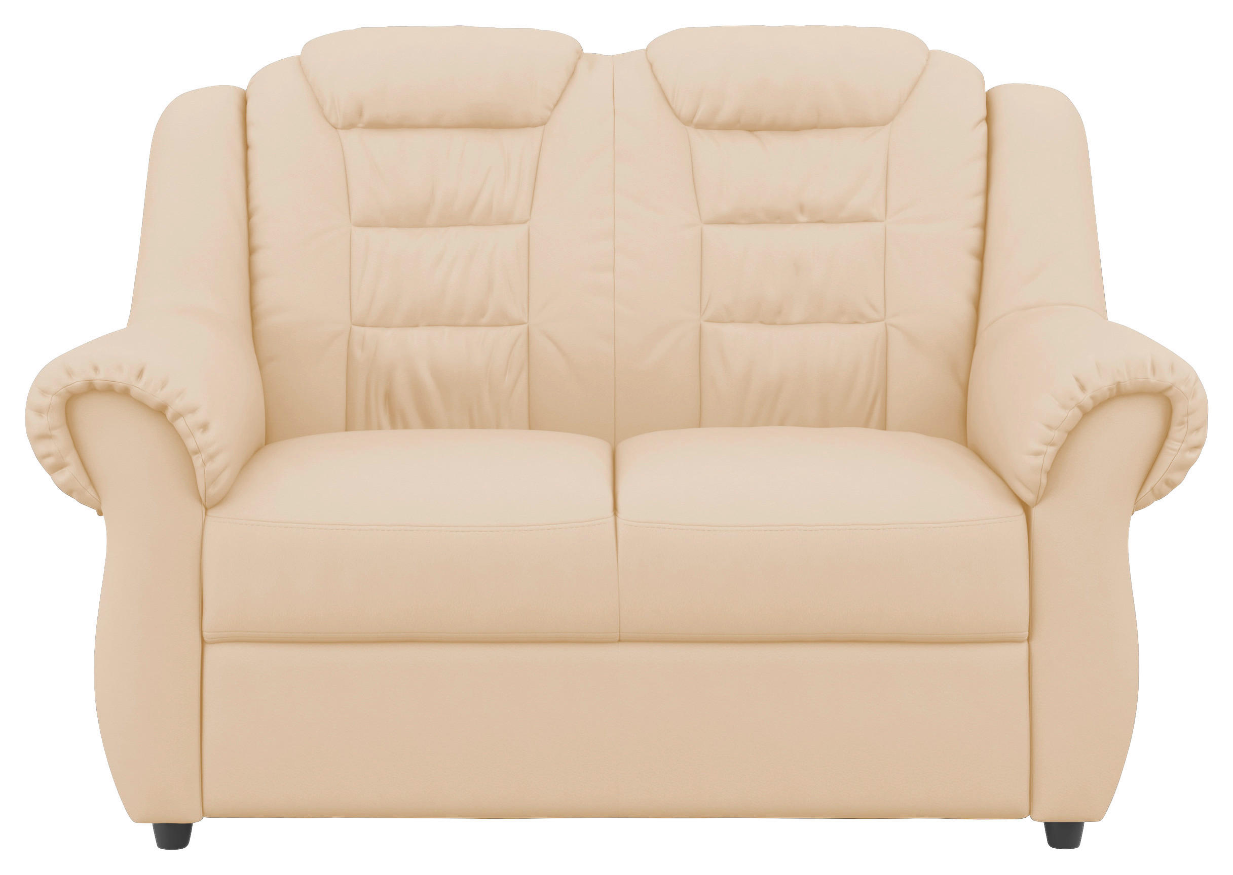 2-SITZER-SOFA Lederlook Beige  - Beige/Schwarz, Konventionell, Kunststoff/Textil (145/102/101cm) - Livetastic
