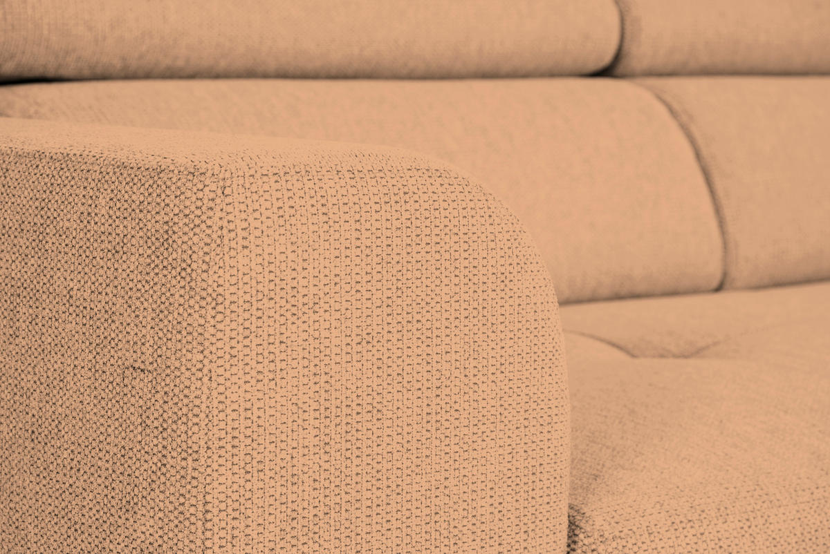 ECKSOFA Rostfarben Struktur  - Rostfarben/Schwarz, Design, Kunststoff/Textil (205/284cm) - Xora