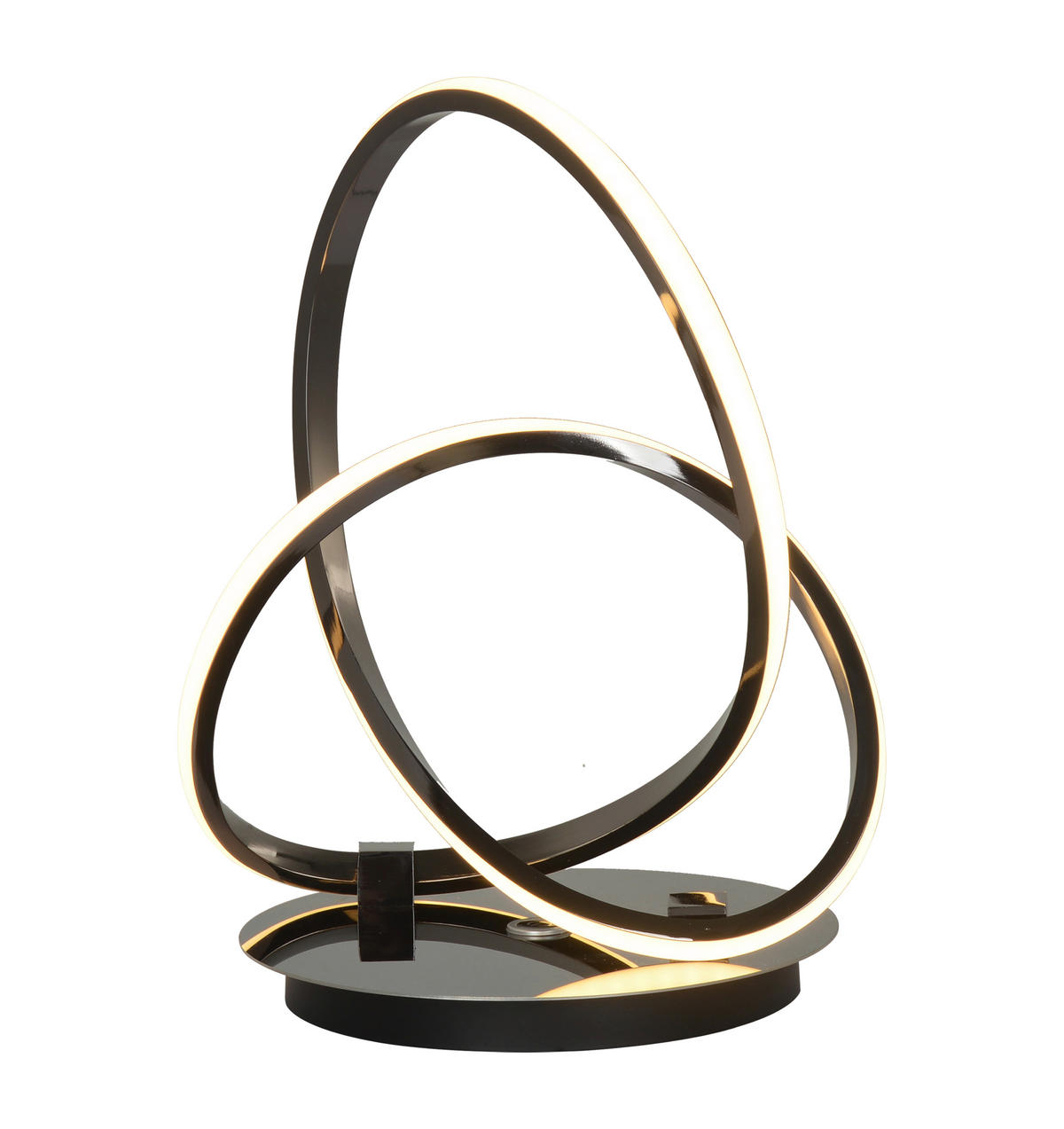 LED-TISCHLEUCHTE Bandol 26/21/33 cm   - Schwarzchrom, Design, Kunststoff/Metall (26/21/33cm)