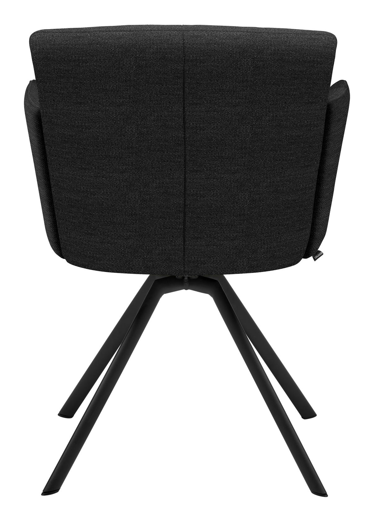 ARMLEHNSTUHL Stahl Webstoff  - Anthrazit, Design, Textil/Metall (58/83/62cm) - Venjakob