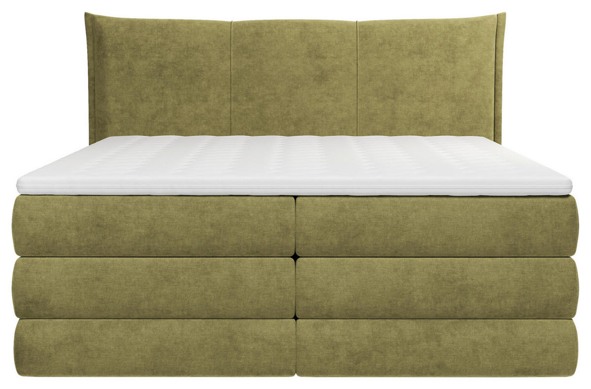 BOXSPRINGBETT 180/200 cm  Olivgrün  - Schwarz/Olivgrün, Modern, Holz/Holzwerkstoff (180/200cm) - MID.YOU