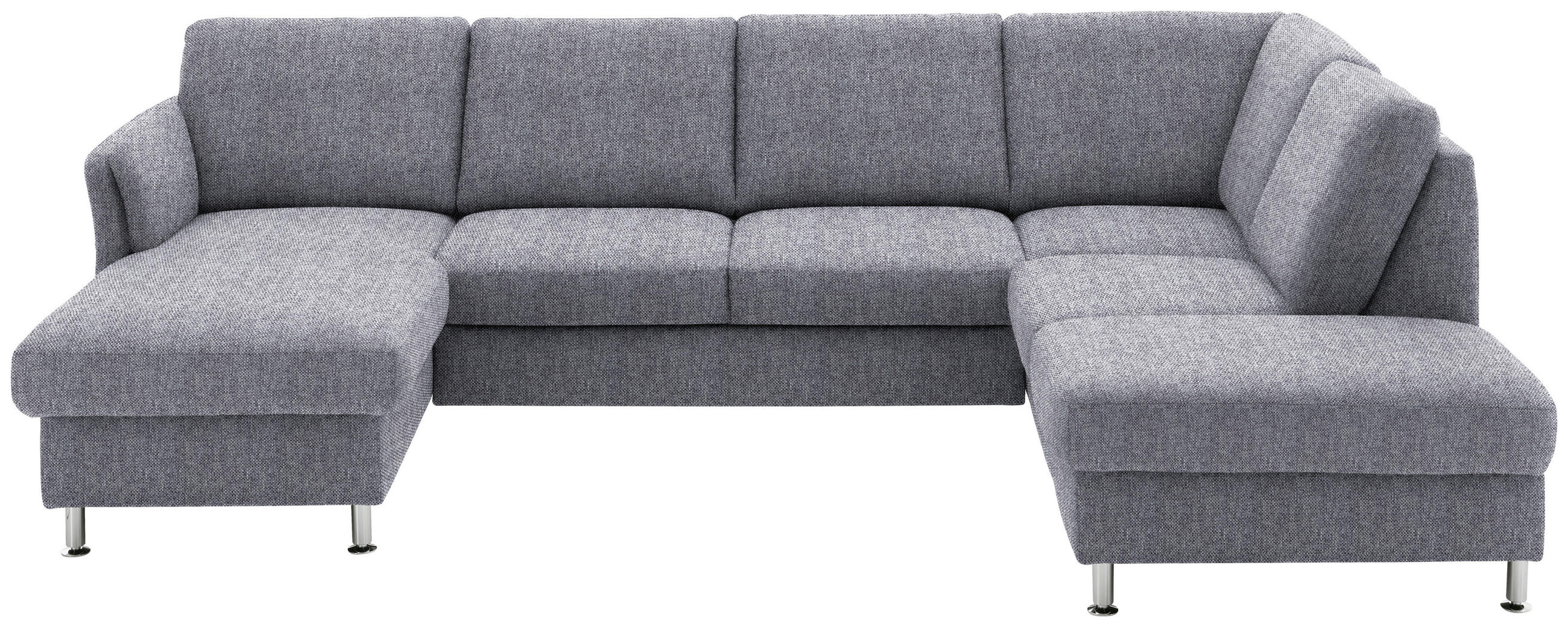 WOHNLANDSCHAFT  in Flachgewebe Blau  - Chromfarben/Blau, KONVENTIONELL, Textil/Metall (168/305/200cm) - Voleo