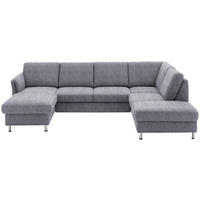 WOHNLANDSCHAFT in Flachgewebe Blau  - Chromfarben/Blau, KONVENTIONELL, Textil/Metall (168/305/200cm) - Voleo