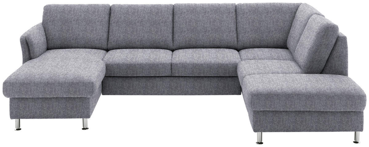 WOHNLANDSCHAFT in Flachgewebe Blau  - Chromfarben/Blau, KONVENTIONELL, Textil/Metall (168/305/200cm) - Voleo