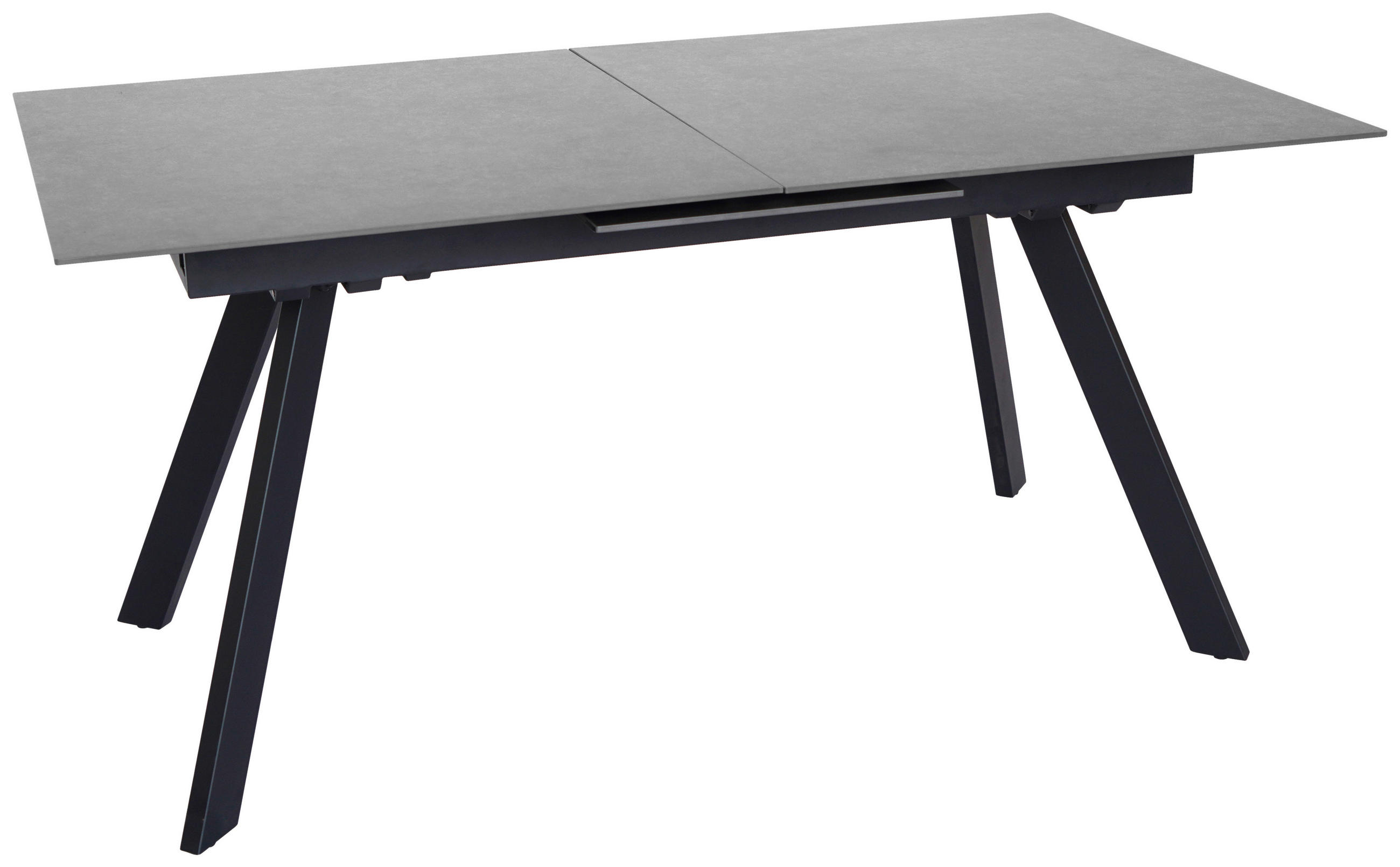 ESSTISCH 160-204,5/90/76 cm  Metall, Keramik ausziehbar rechteckig Anthrazit, Schwarz  - Anthrazit/Schwarz, Design, Keramik/Metall (160-204,5/90/76cm) - Novel