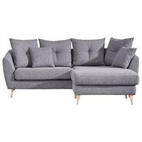ECKSOFA in Flachgewebe Grau  - Buchefarben/Grau, Konventionell, Holz/Textil (210/156cm) - MID.YOU
