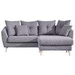 ECKSOFA in Flachgewebe Grau  - Buchefarben/Grau, KONVENTIONELL, Holz/Textil (210/156cm) - Carryhome