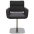 STUHL Flachgewebe, Lederlook Anthrazit, Edelstahlfarben, Schwarz - Edelstahlfarben/Anthrazit, Design, Textil/Metall (55/84/56cm) - Dieter Knoll