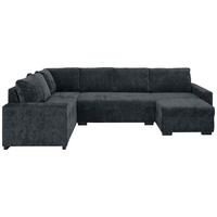 WOHNLANDSCHAFT Dunkelgrau Chenille  - Dunkelgrau/Schwarz, KONVENTIONELL, Kunststoff/Textil (183/311/140cm) - Ti'me