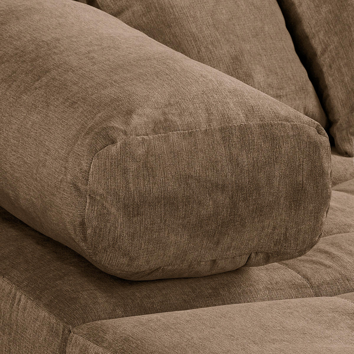 ECKSOFA Naomi Braun Mikrofaser Rückenkissen  - Schwarz/Braun, Design, Kunststoff/Textil (243/284cm) - P & B