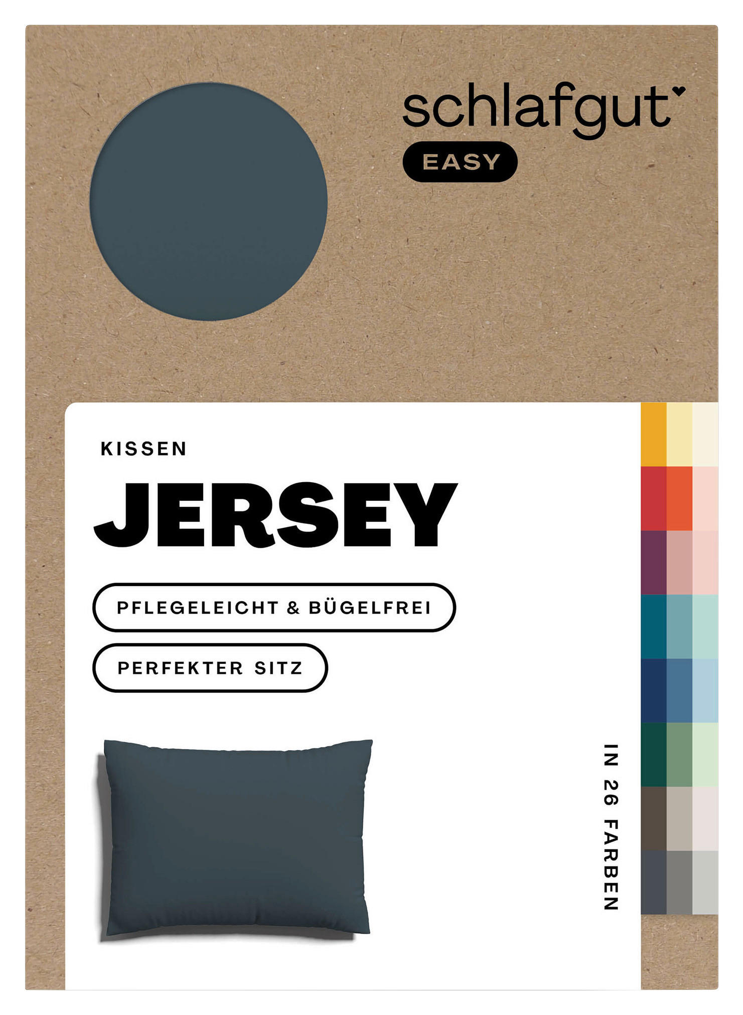 KISSENHÜLLE EASY JERSEY 40/60 cm  - Dunkelgrau, Basics, Textil (40/60cm) - Schlafgut