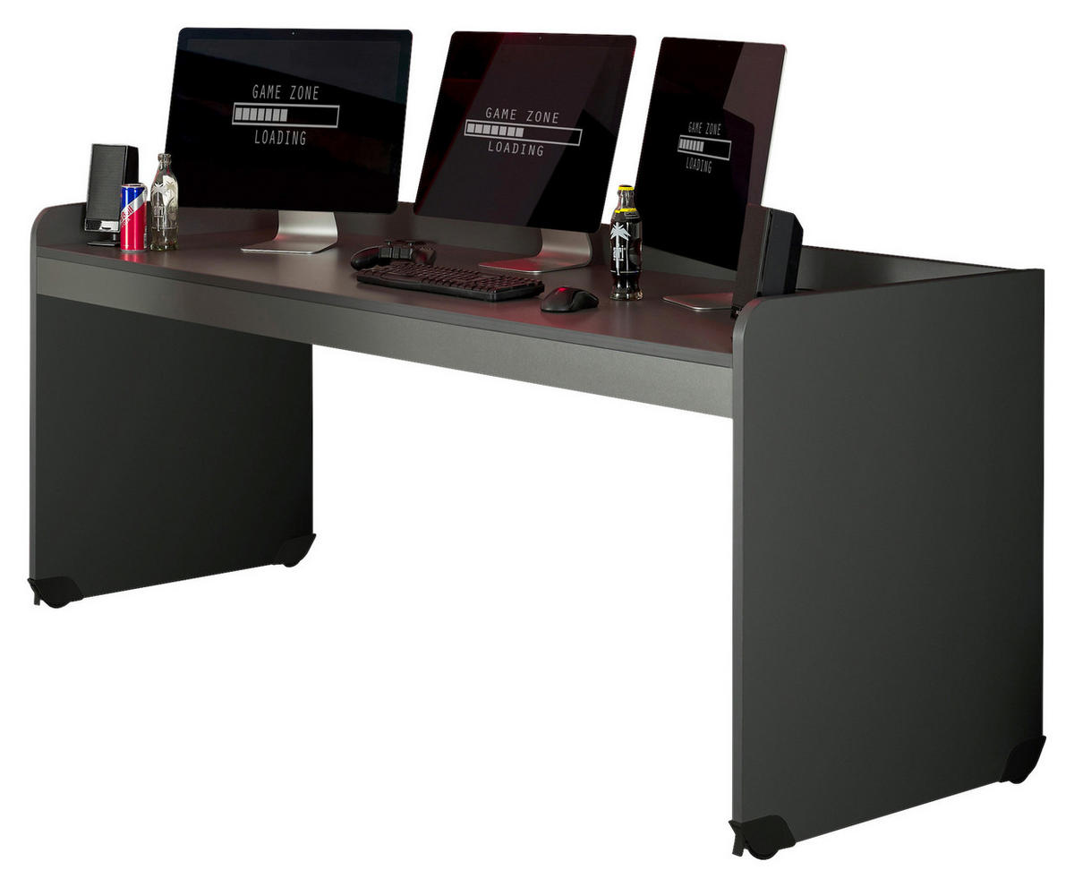 GAMING MIZA leseni material barve grafita  - barve grafita, Moderno, umetna masa/leseni material (204,4/72/84,3cm) - MID.YOU