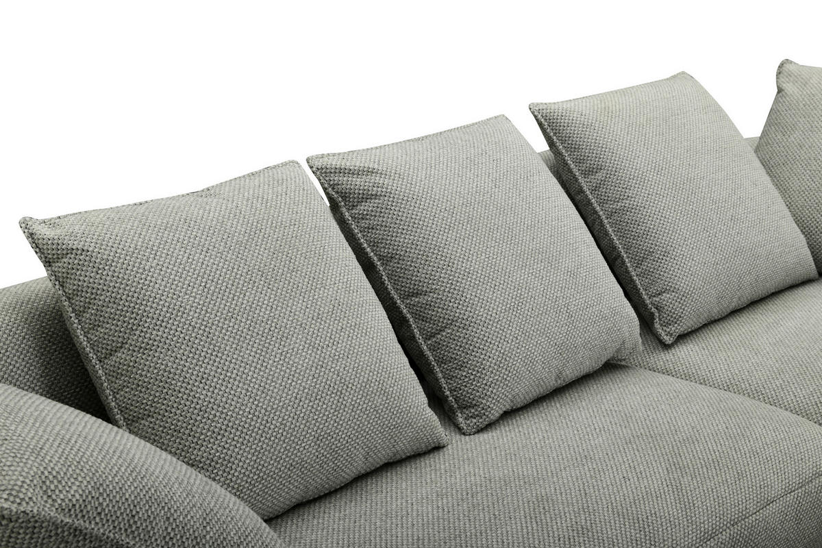 ECKSOFA in Mikrofaser Hellgrau  282/171 cm  - Hellgrau/Schwarz, Design, Textil/Metall (282/171cm) - Hom`in