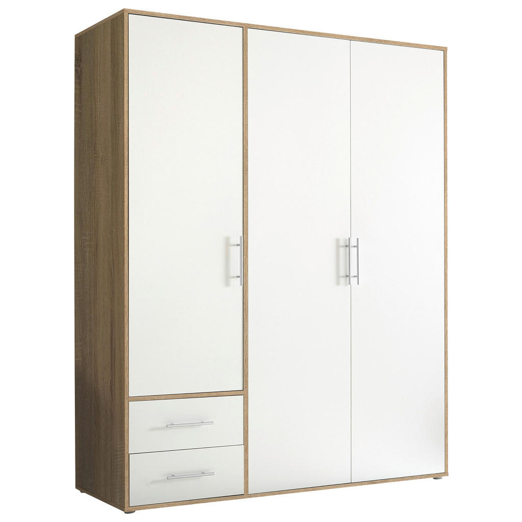 P & B SKRIŇA S OTOČNÝMI DVERAMI, biela, dub sonoma, 155/195/60 cm