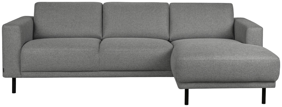 SOFFA i flatväv grå  - svart/grå, Design, metall/trä (238/78/142cm) - Pure Home Comfort