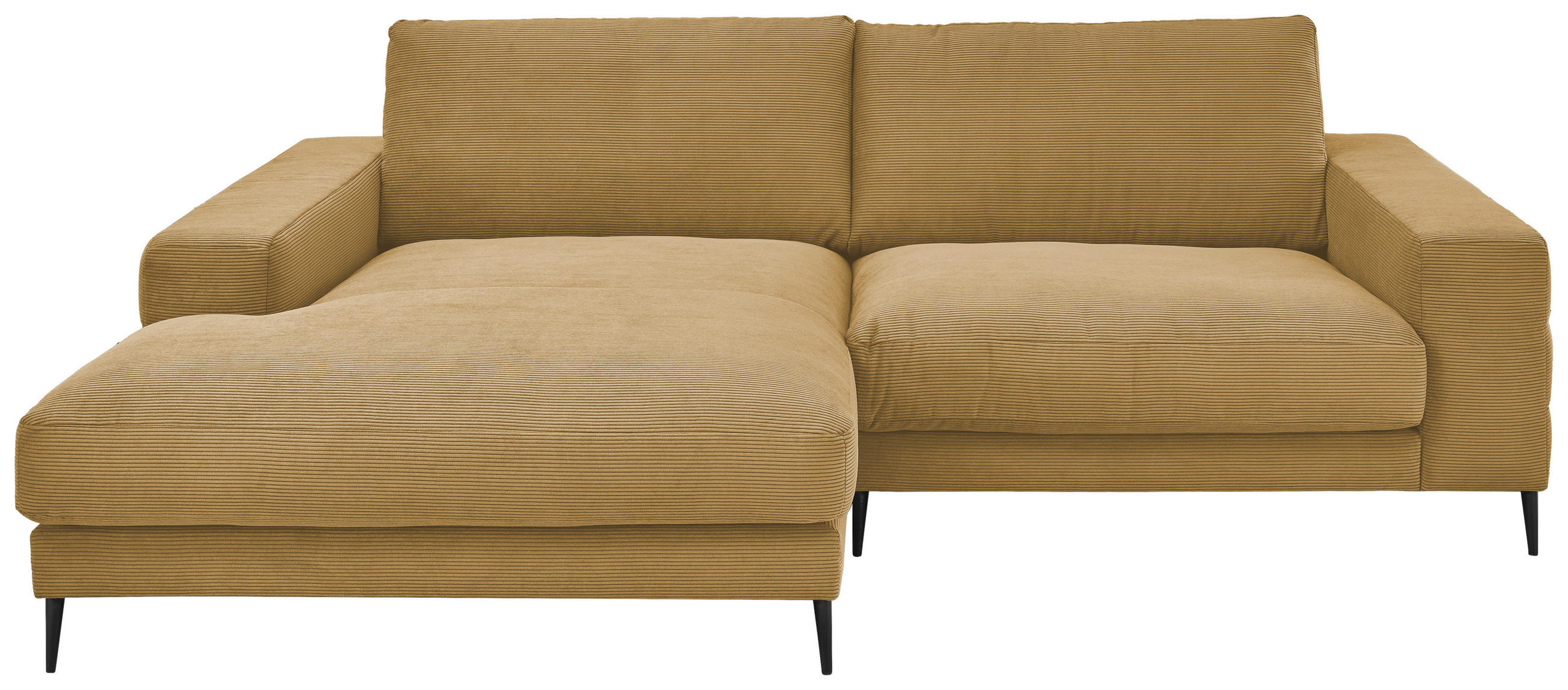 ECKSOFA in Feincord Gelb, Grün  - Gelb/Schwarz, Design, Textil/Metall (177/253cm) - Dieter Knoll