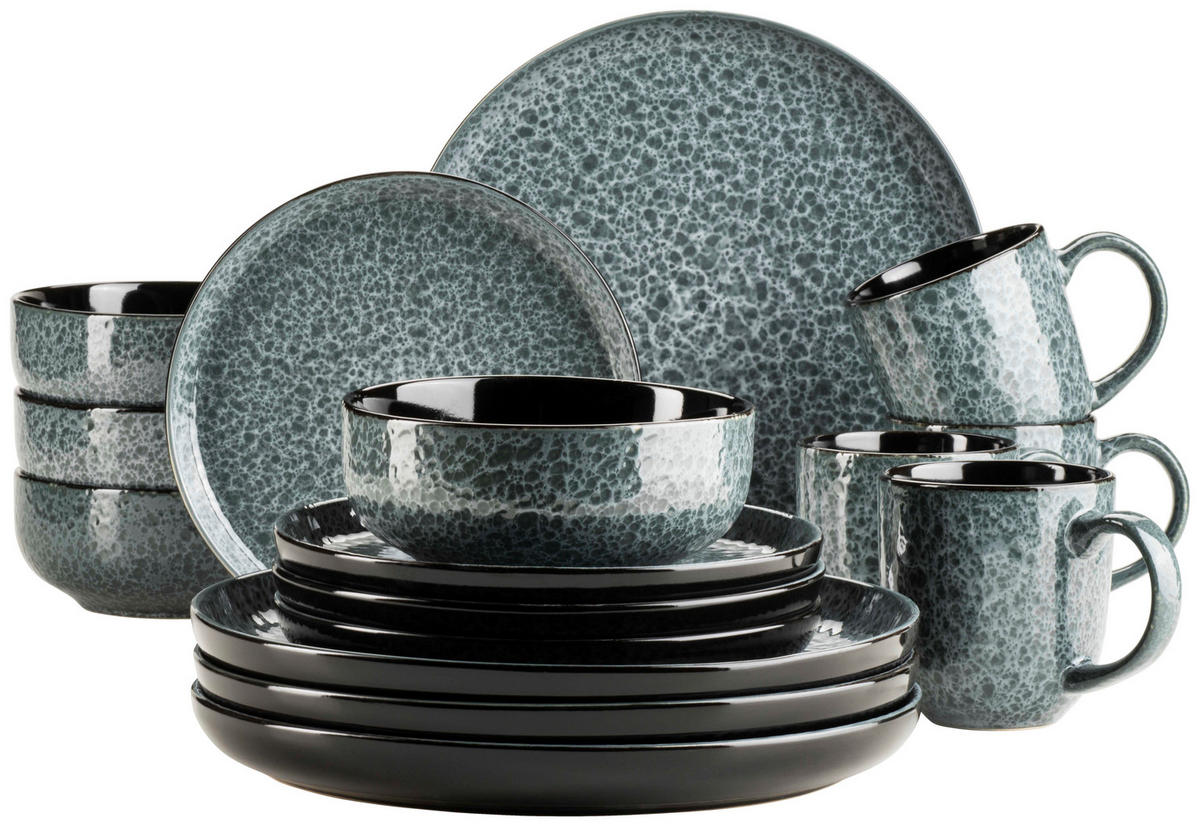 KOMBISERVICE Filippa 16-teilig  - Grün, Trend, Keramik - Mäser