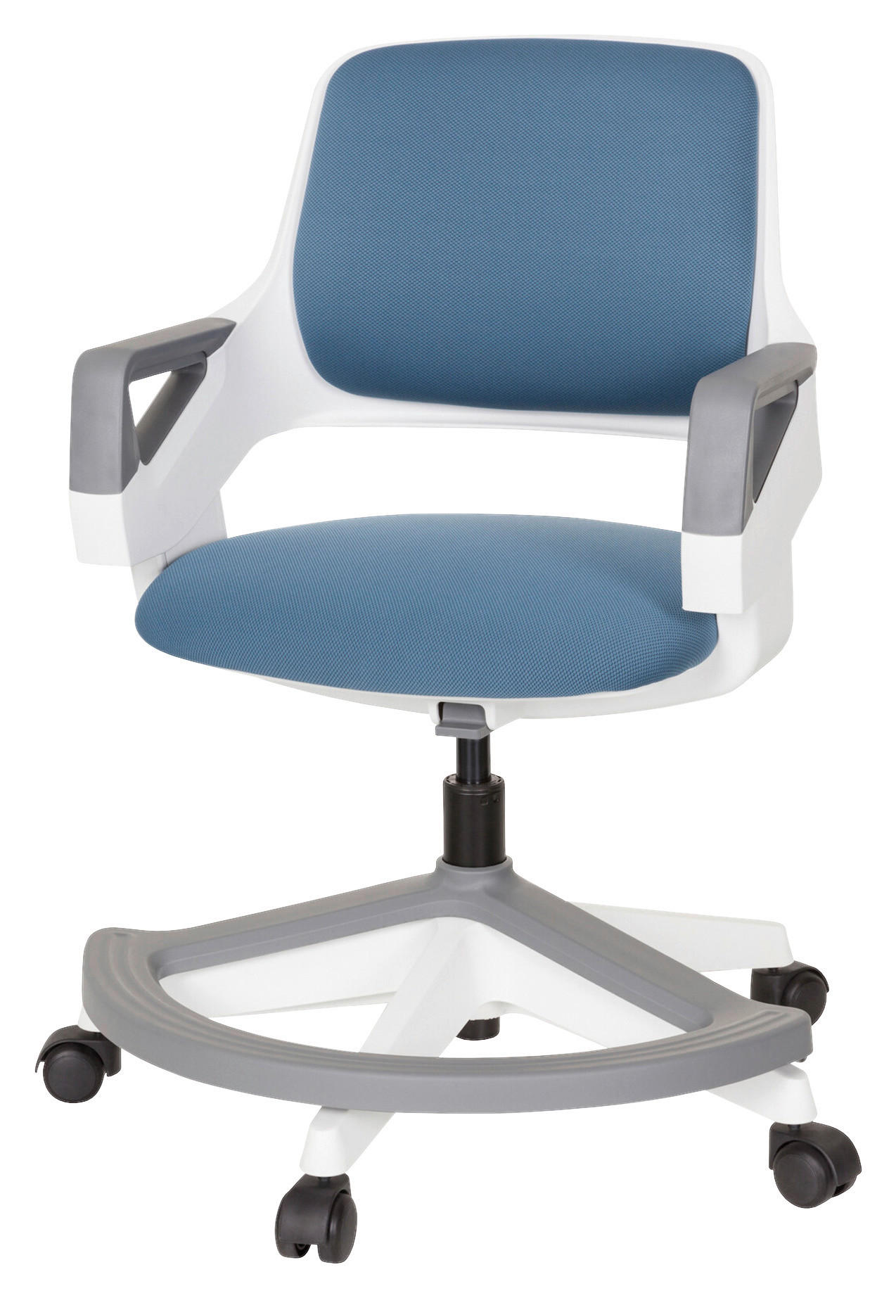 JUGENDDREHSTUHL Blau  - Blau/Weiß, Basics, Kunststoff (53/80-93/60cm) - MID.YOU
