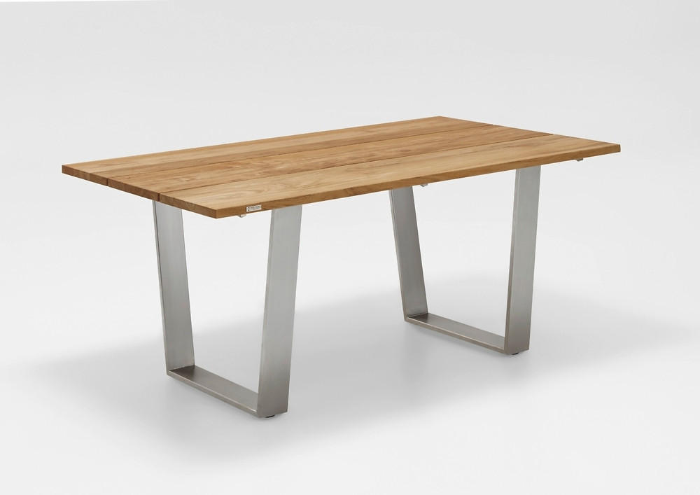 GARTENTISCH 200/95/76 cm  - Edelstahlfarben/Teakfarben, Design, Holz/Metall (200/95/76cm)