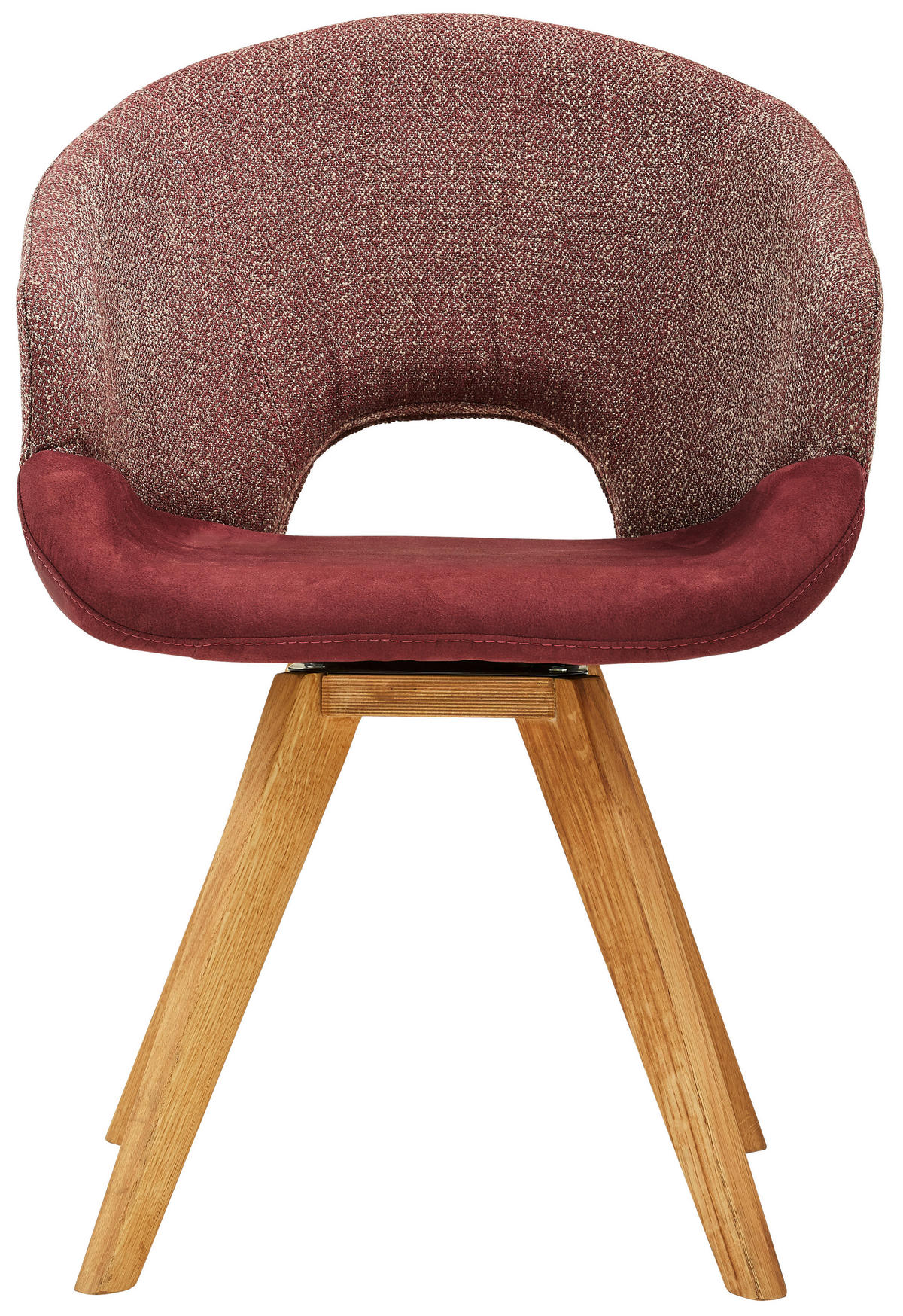 ARMLEHNSTUHL  in Webstoff  - Eichefarben/Bordeaux, Design, Holz/Textil (58/83/59cm) - Linea Natura