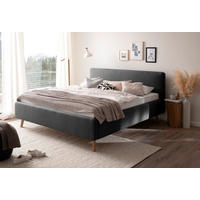 POLSTERBETT Bettkasten, Lattenroste Anthrazit 160/200 cm  - Anthrazit, Design, Holz/Textil (160/200cm) - Livetastic