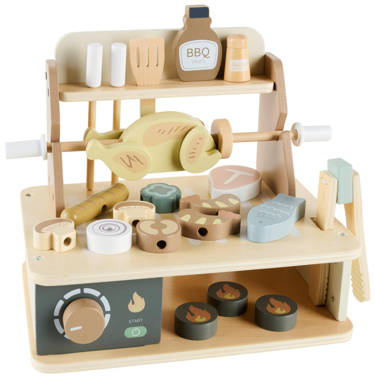 DJEČJI ROŠTILJ   - višebojno, Basics, drvni materijal/drvo (30/20/24,5cm) - My Baby Lou