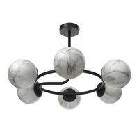 DECKENLEUCHTE Sirius 67/44 cm  - Schwarz/Weiß, Design, Glas (67/44cm) - Dieter Knoll