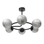 DECKENLEUCHTE Sirius 67/44 cm  - Schwarz/Weiß, Design, Glas (67/44cm) - Dieter Knoll