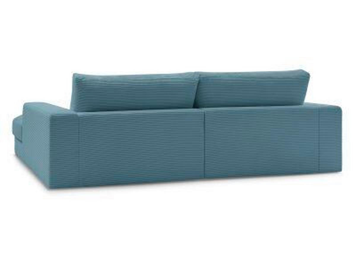 ECKSOFA  LEONARD Hellblau Cord  - Schwarz/Hellblau, MODERN, Kunststoff/Textil (159/274cm)