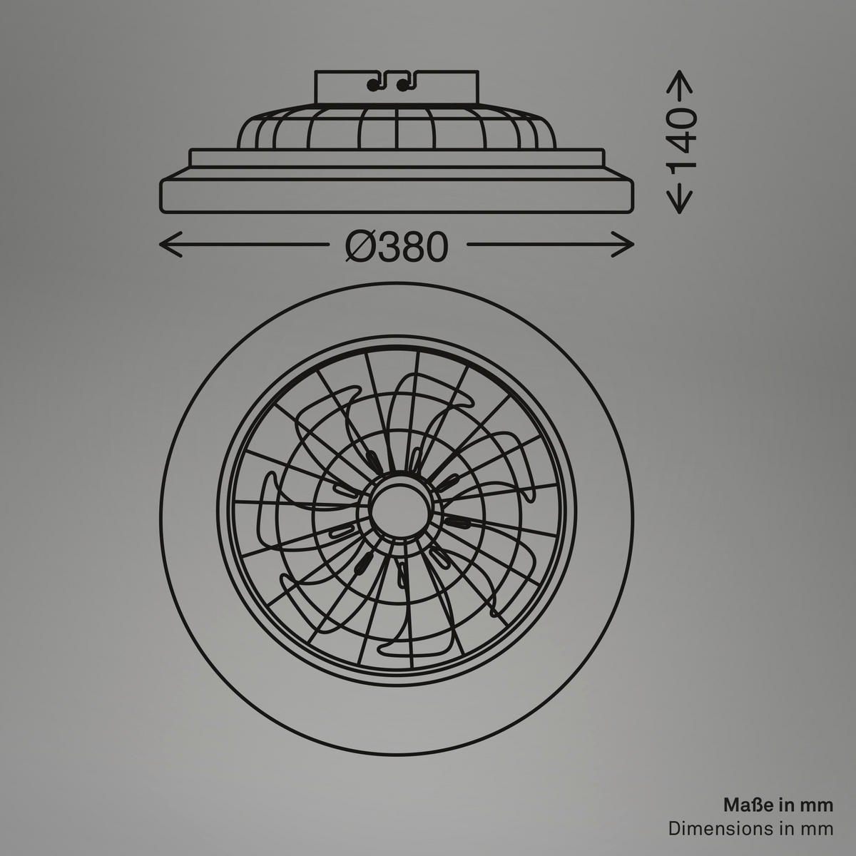 DECKENVENTILATOR 38/14 cm   - Weiß, Design, Kunststoff (38/14cm)