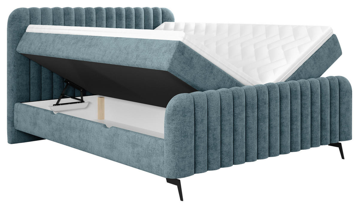 BOXBETT 140/200 cm  in Petrol  - Petrol/Schwarz, MODERN, Holz/Holzwerkstoff (140/200cm) - MID.YOU