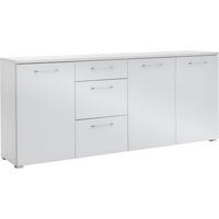SIDEBOARD  in 194/82/40 cm  - Alufarben/Schwarz, MODERN, Glas/Holzwerkstoff (194/82/40cm) - Germania
