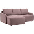 ECKSOFA Dunkelrosa Cord  - Dunkelrosa/Schwarz, KONVENTIONELL, Kunststoff/Textil (217/146cm) - Carryhome