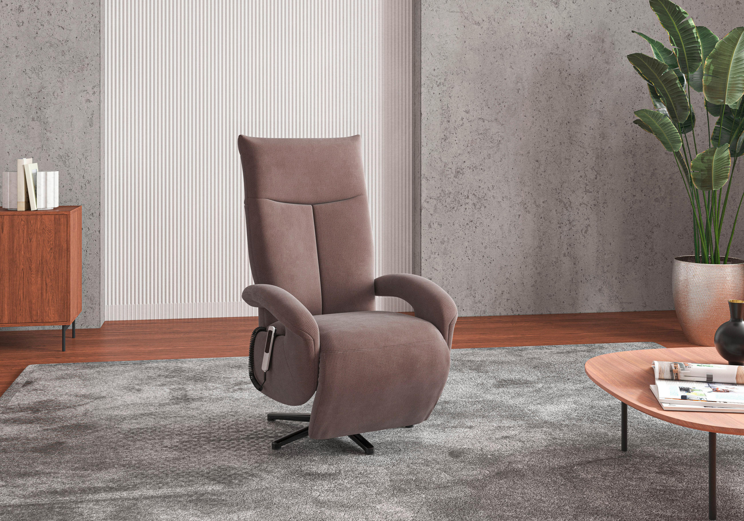 SESSEL in Flachgewebe Taupe  - Taupe/Schwarz, KONVENTIONELL, Textil/Metall (74/112/82cm) - Sit & More