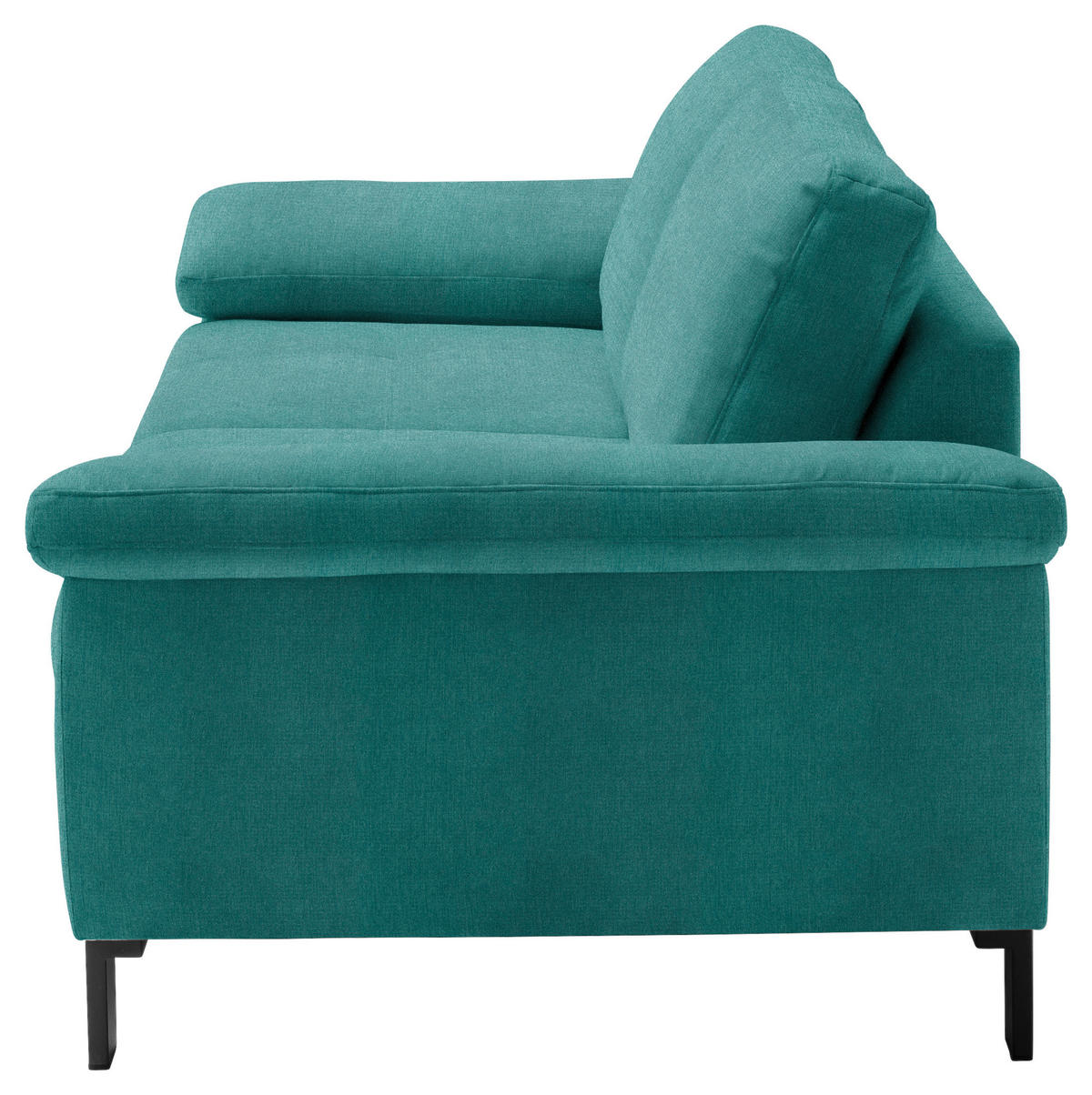 2,5-SITZER in Velours Petrol  - Petrol/Schwarz, Design, Textil/Metall (206/86/97cm) - Pure Home Lifestyle