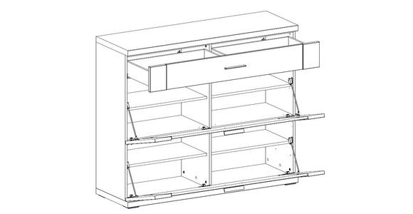 SCHUHKIPPER 129/108/42 cm - Chromfarben/Eichefarben, Design, Holzwerkstoff (129/108/42cm) - Xora