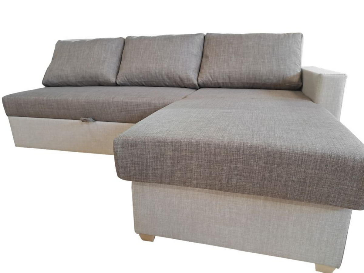 SJEDEĆA GARNITURA drvo, drvni materijal, tekstil  smeđa, bež   - siva/boje hrasta, Design, drvni materijal/drvo (230/155cm) - Xora