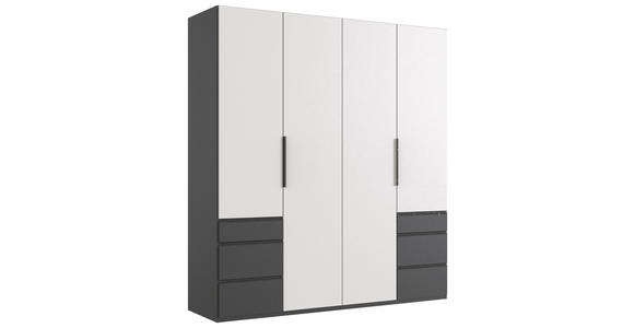 DREHTÜRENSCHRANK  in Graphitfarben, Weiß  - Schwarz/Graphitfarben, KONVENTIONELL, Holzwerkstoff/Metall (200/236/58cm) - Hom`in