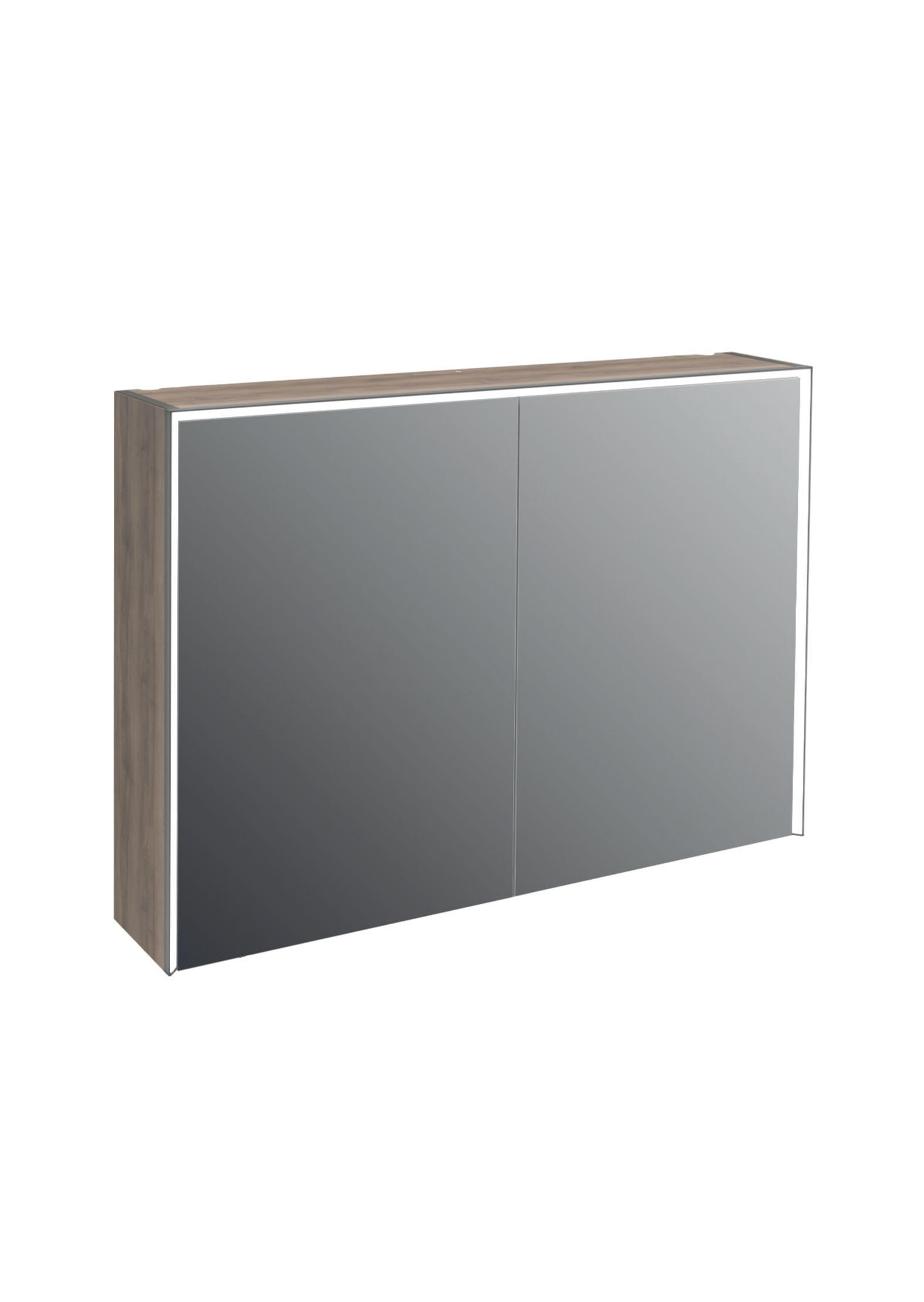 TÜKRÖS SZEKRÉNY 100/70/20 cm  - diófa színű, Basics, faalapú anyag/Üveg (100/70/20cm) - Welnova