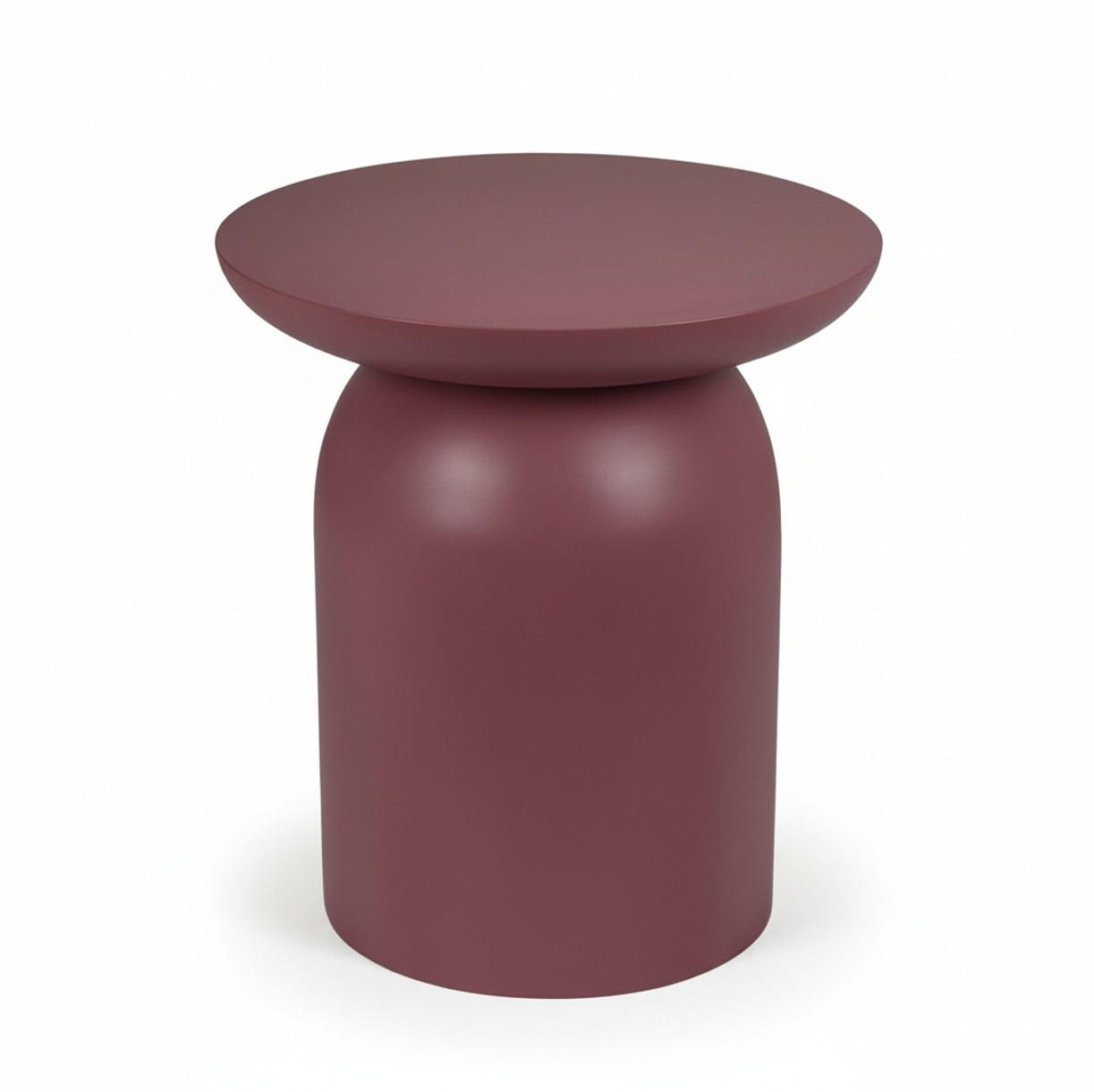 BEISTELLTISCH 50/50/55 cm Mangoholz Hartholz Bordeaux rund  - Bordeaux/Braun, Basics, Holz (50/50/55cm) - MID.YOU