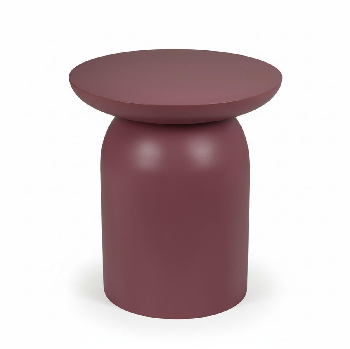 BEISTELLTISCH 50/50/55 cm Mangoholz Hartholz Bordeaux rund  - Bordeaux/Braun, Basics, Holz (50/50/55cm) - MID.YOU