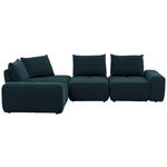 ECKSOFA in Velours Dunkelblau  236/326 cm  - Schwarz/Dunkelblau, Design, Kunststoff/Textil (236/326cm) - Xora