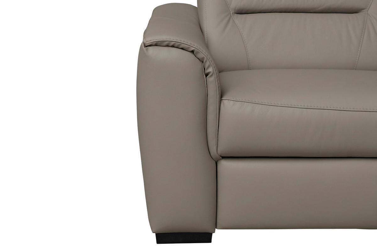 ECKSOFA  in Lederlook Echtleder Schlammfarben  - Wengefarben/Schlammfarben, Design, Leder/Holz (212/260cm) - Celina Home