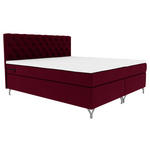 BOXSPRINGBETT 160/200 cm  in Weinrot  - Chromfarben/Weinrot, KONVENTIONELL, Textil/Metall (160/200cm) - Carryhome