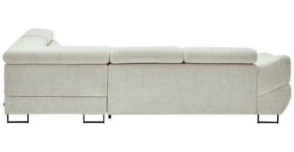 ECKSOFA in Webstoff Creme  - Creme/Schwarz, Design, Textil/Metall (280/235cm) - Hom`in