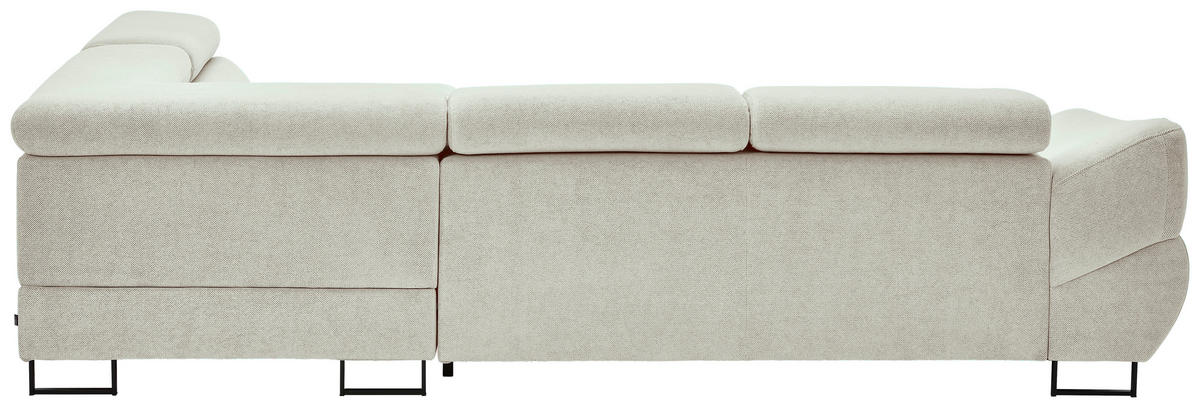 ECKSOFA in Webstoff Creme  - Creme/Schwarz, Design, Textil/Metall (280/235cm) - Hom`in