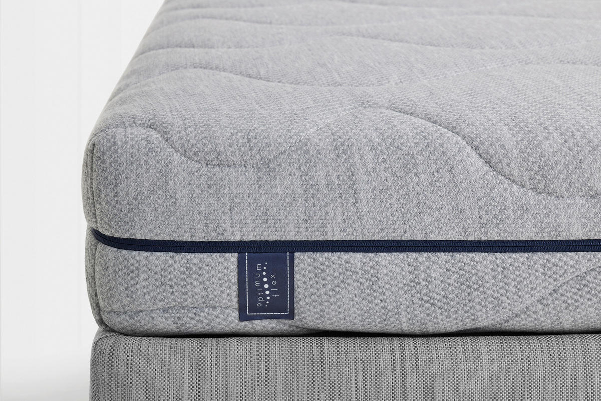KOMFORTSCHAUMMATRATZE Optimum Flex 120/200 cm Höhe ca. 16 cm  - Grau, Basics, Textil (120/200cm) - Yatas