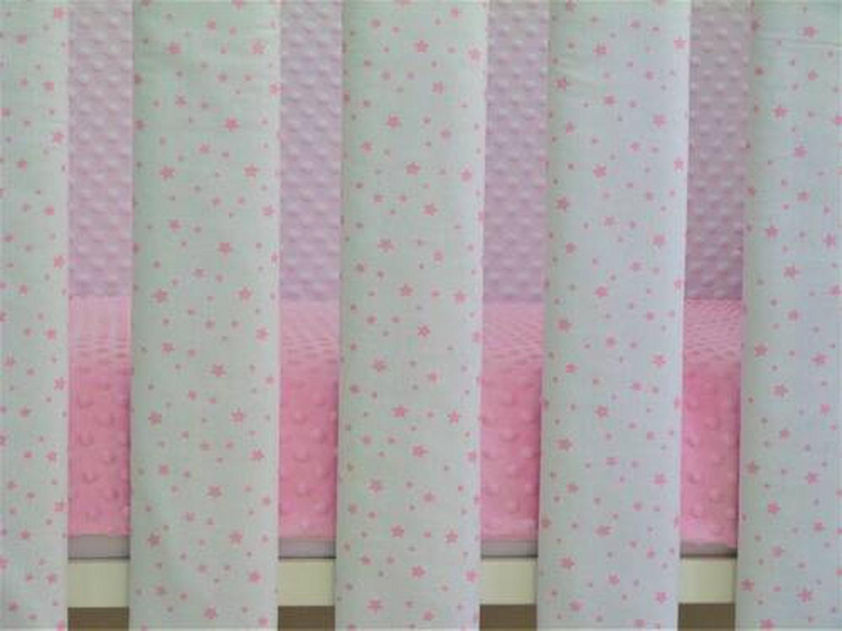 ZAŠTITNA OGRADICA ZA KREVET   - pink/bijela, Basics, tekstil (27/56cm)