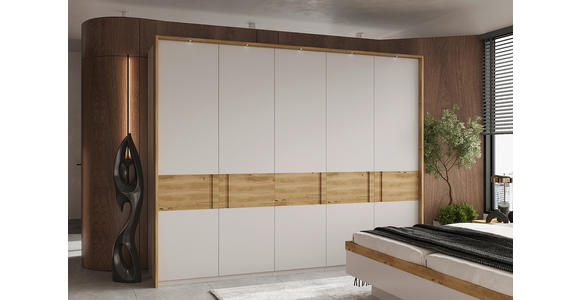 DREHTÜRENSCHRANK  in Hellgrau, Eichefarben  - Eichefarben/Hellgrau, MODERN, Holz/Holzwerkstoff (301,5/222/60cm) - Xora